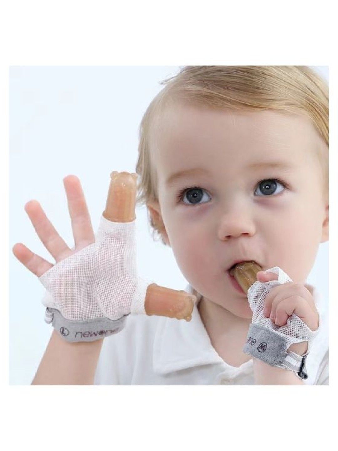 Mambobaby Anti Nail Biting Glove (Gray, Large) (No Color- Image 3)