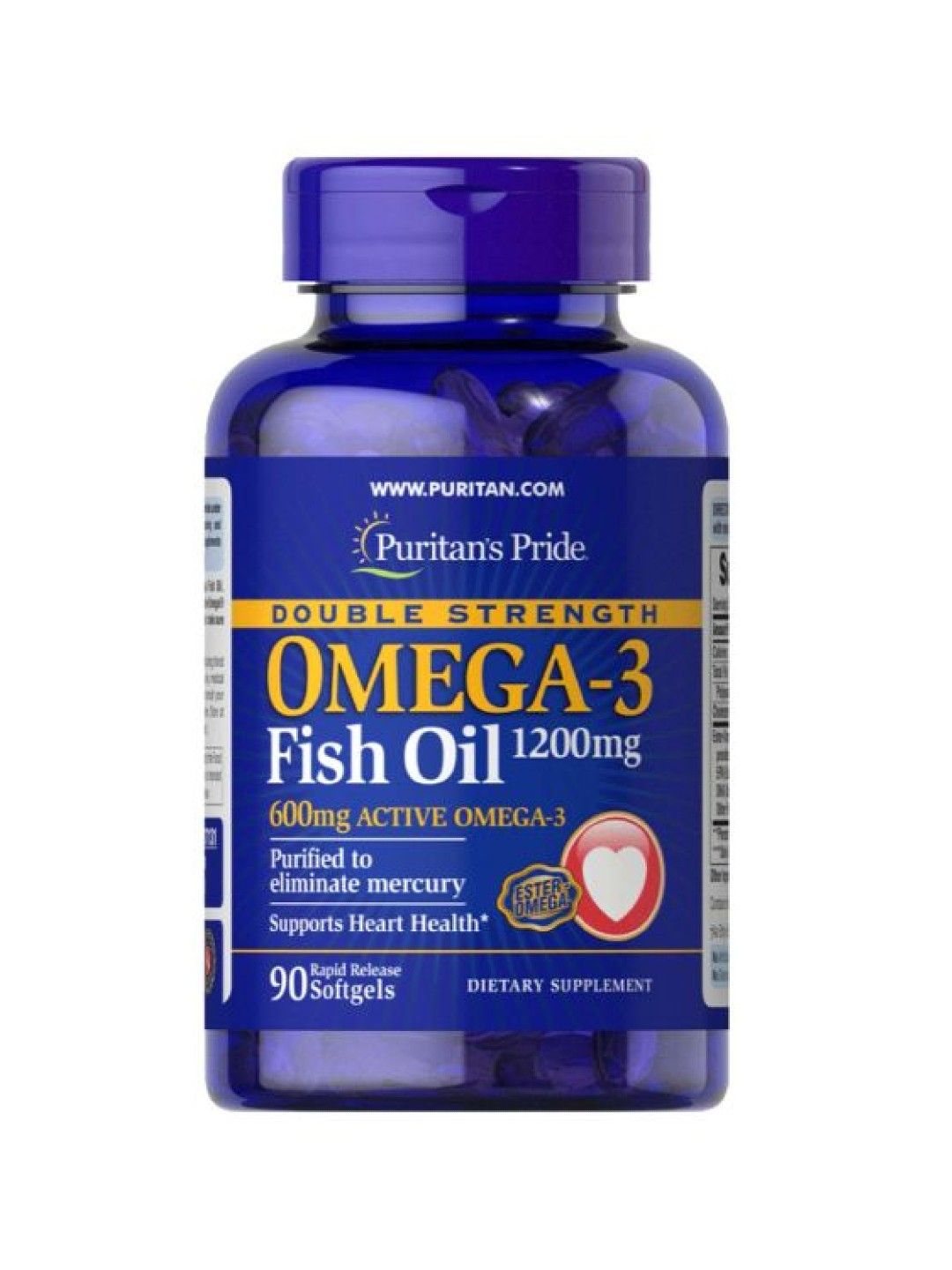 Puritan's Pride Heart Health Bundle (Fish Oil Omega 3 Double Strength + Odorless Garlic 1000mg) (No Color- Image 2)
