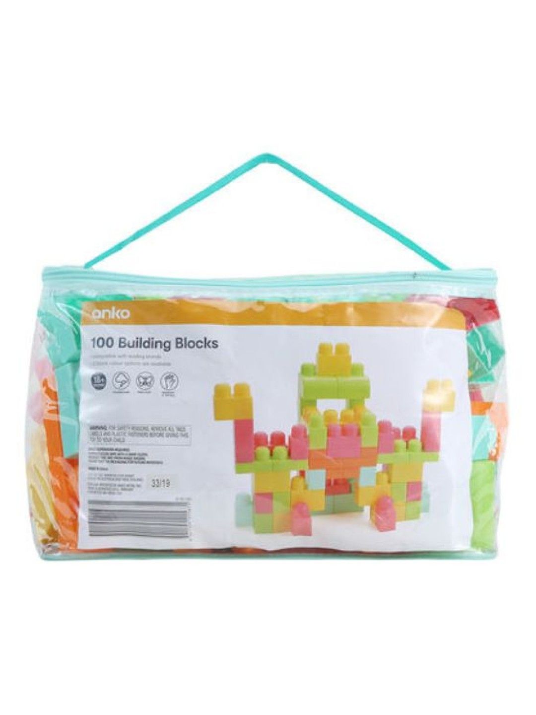 Anko 100 Piece Block Bag - Pink & Green (No Color- Image 3)