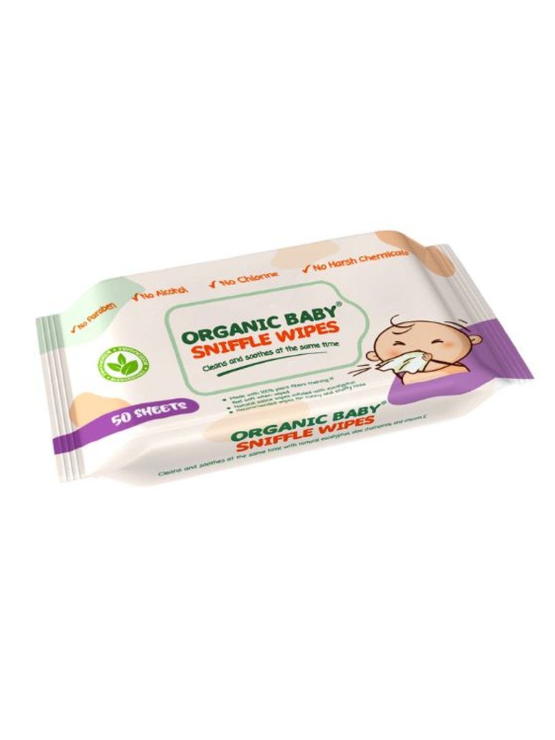 Organic Baby Wipes Sniffles Singles (No Color- Image 3)