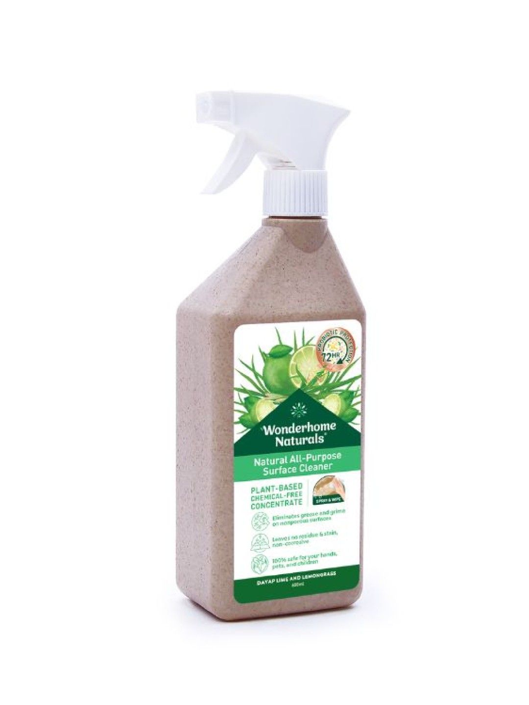 Wonderhome Naturals Natural All-Purpose Surface Cleaner (650ml) (Dayap Lime and Lemongrass- Image 3)