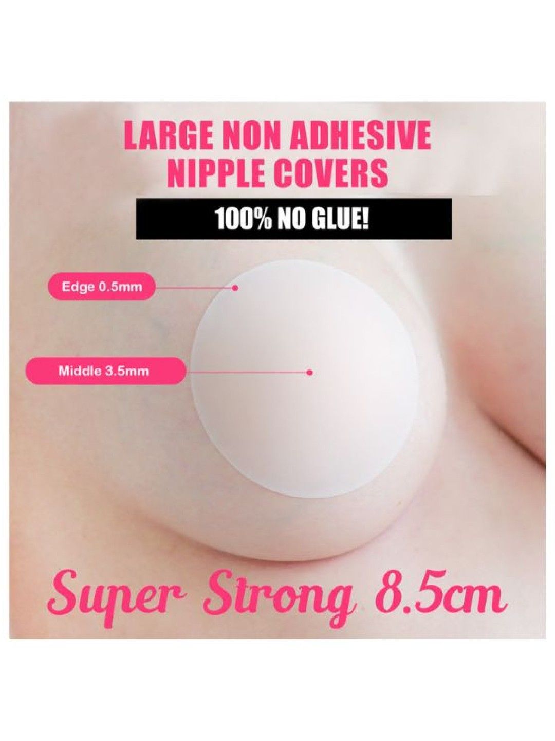 Tamme Nipple Cover 3MM Extra Thick No Glue Super Strong Hold in Nude (No Color- Image 3)