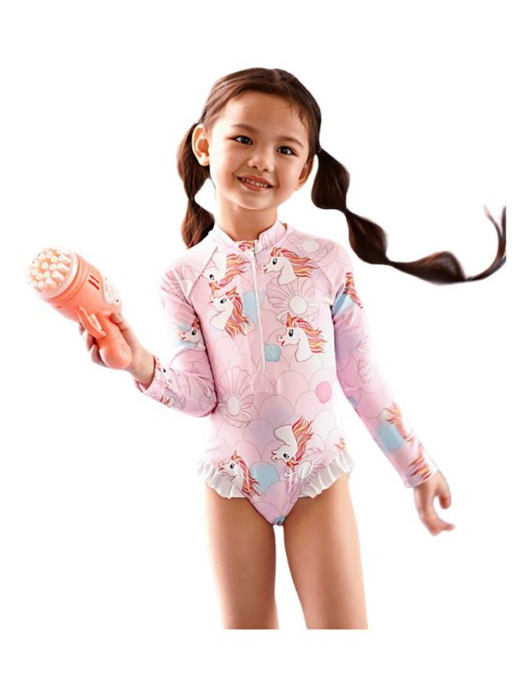 Little Paddler Swimsuit For Kids Little Kaylee Unicorn Rashguard (Baby Pink) (No Color- Image 3)