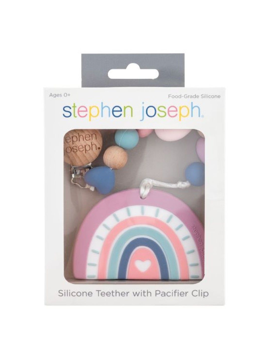 Stephen Joseph Silicone Teether and Pacifier Holder (Rainbow- Image 3)