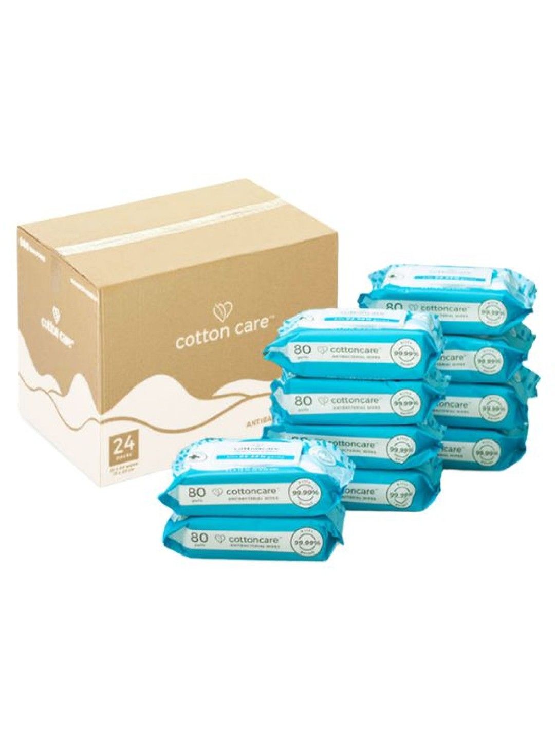 Cotton Central™ Cottoncare™ Antibacterial Biodegradable Wipes (1920 pcs) (No Color- Image 1)