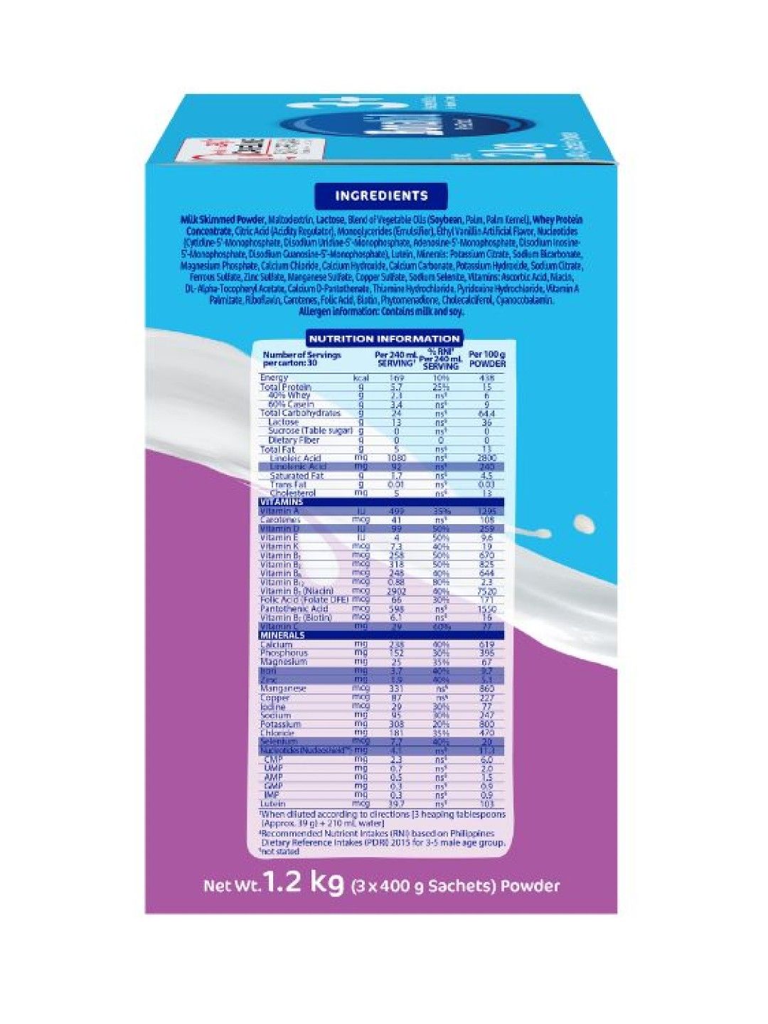 Bonakid Preschool Stage 4 Powdered Milk Drink 1.2kg (Bundle of 3) (No Color- Image 3)