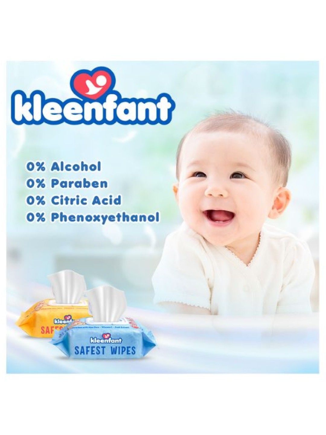 Kleenfant Unscented Baby Wipes (108s) + Baby Scent Scented Baby Wipes (108s) Pack of 10 (No Color- Image 4)