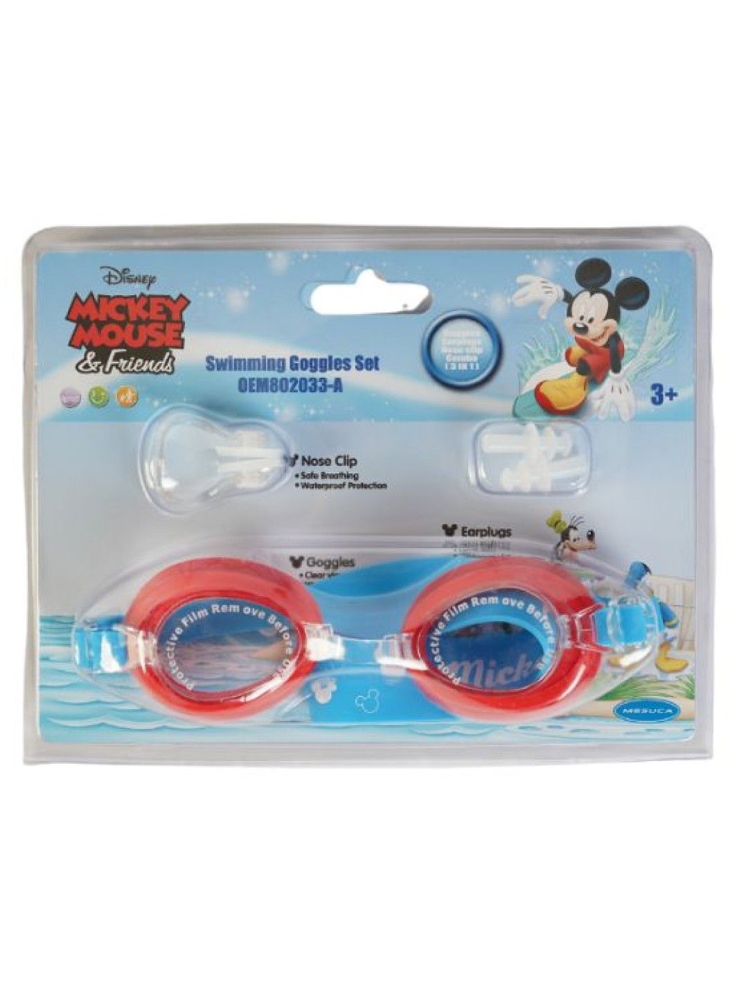 Disney Mickey Mouse Swimming Goggles Set (Red- Image 3)