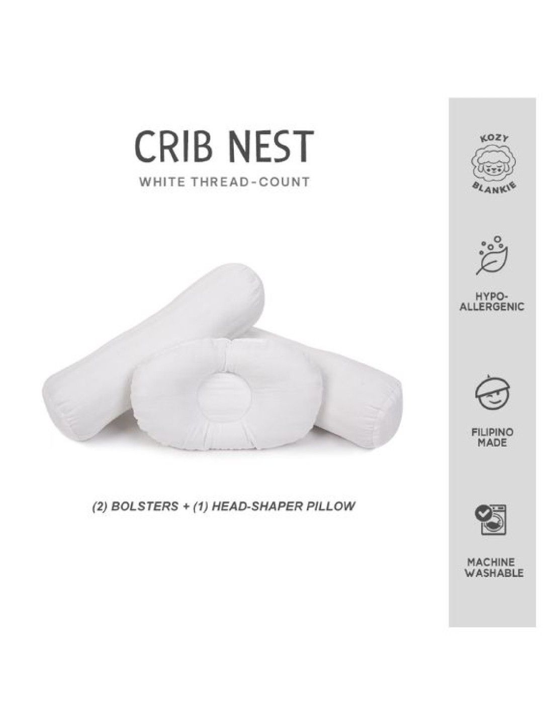 Kozy Blankie Crib Nest - White Thread (No Color- Image 3)