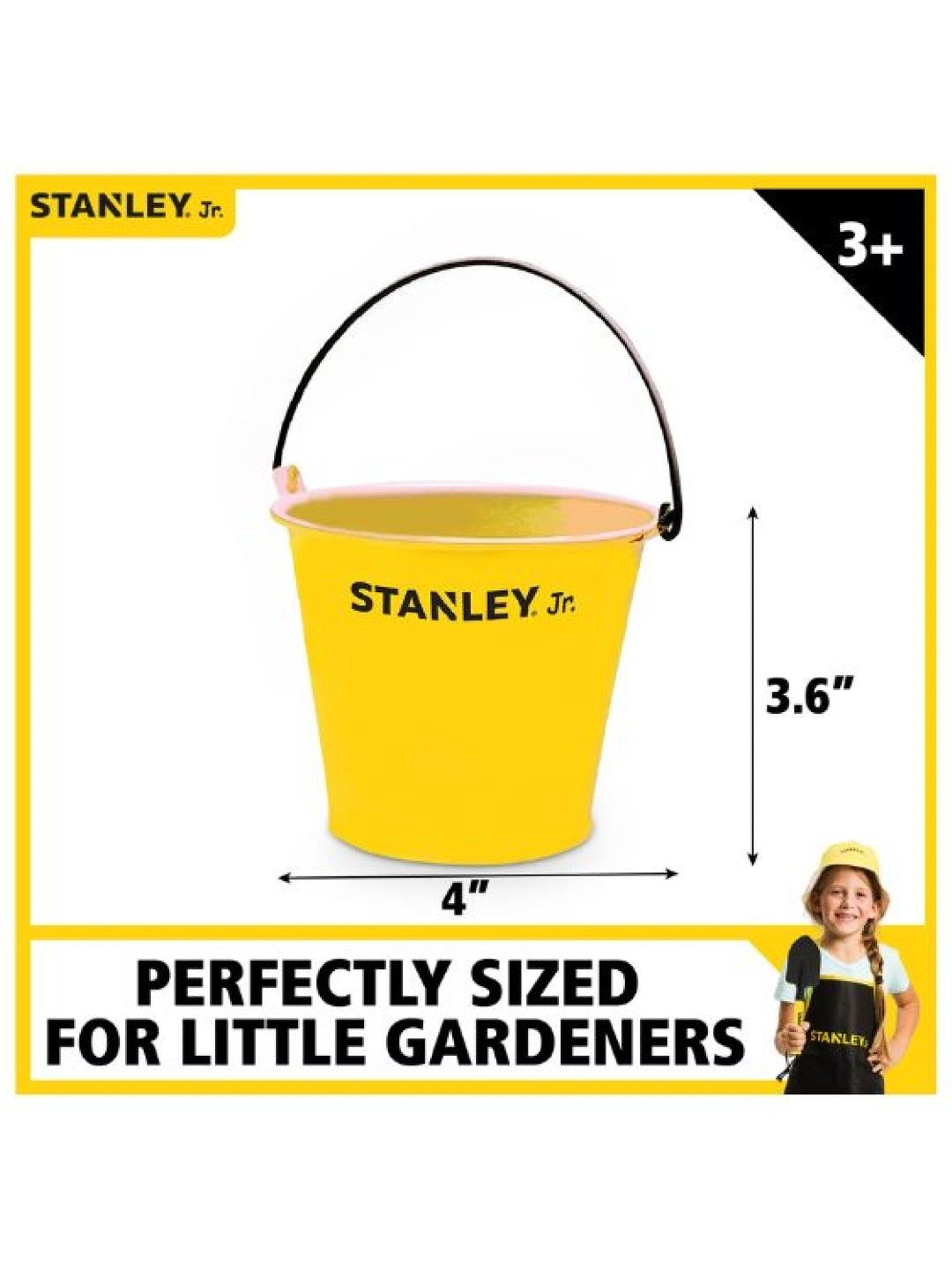 Stanley Mini Garden Metal Pail for Kids (4-inch diameter) (Yellow- Image 3)