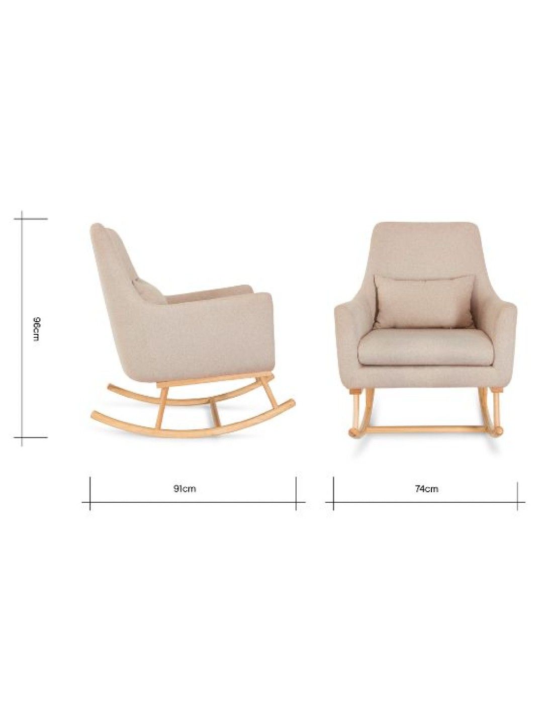 Tutti Bambini Oscar Breastfeeding/Rocking Chair (Stone (Natural)- Image 3)