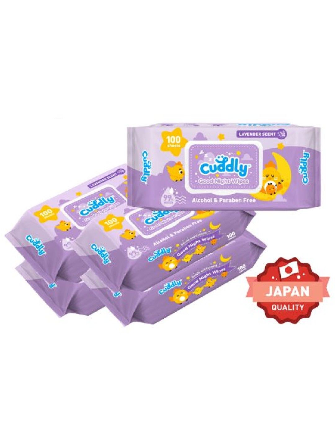 Cuddly Good Night Baby Wipes 100s - Lavender Scent (5 Packs) (No Color- Image 1)