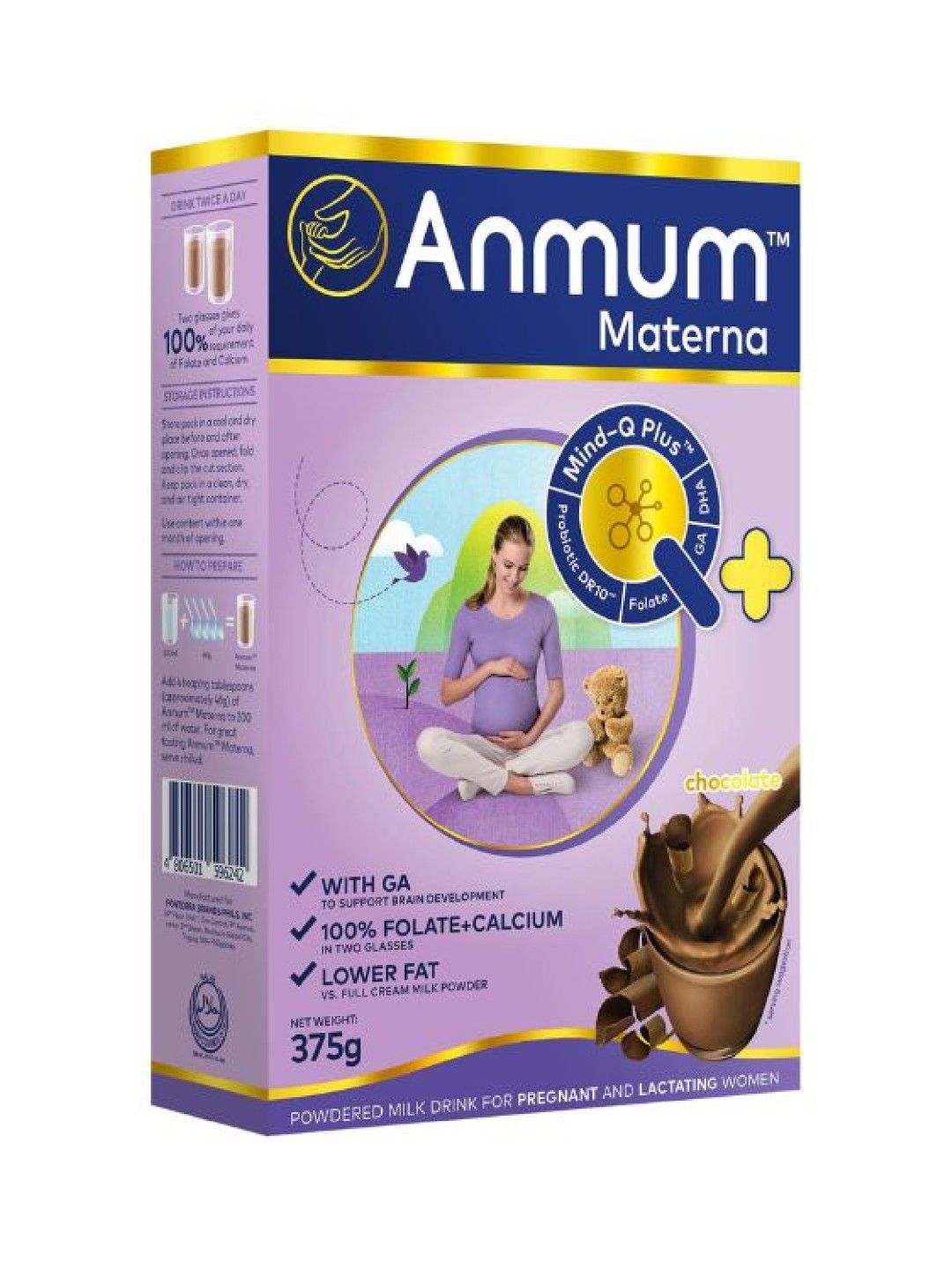 Anmum Materna Milk Powder Chocolate (375g) Bundle of 2 (No Color- Image 2)