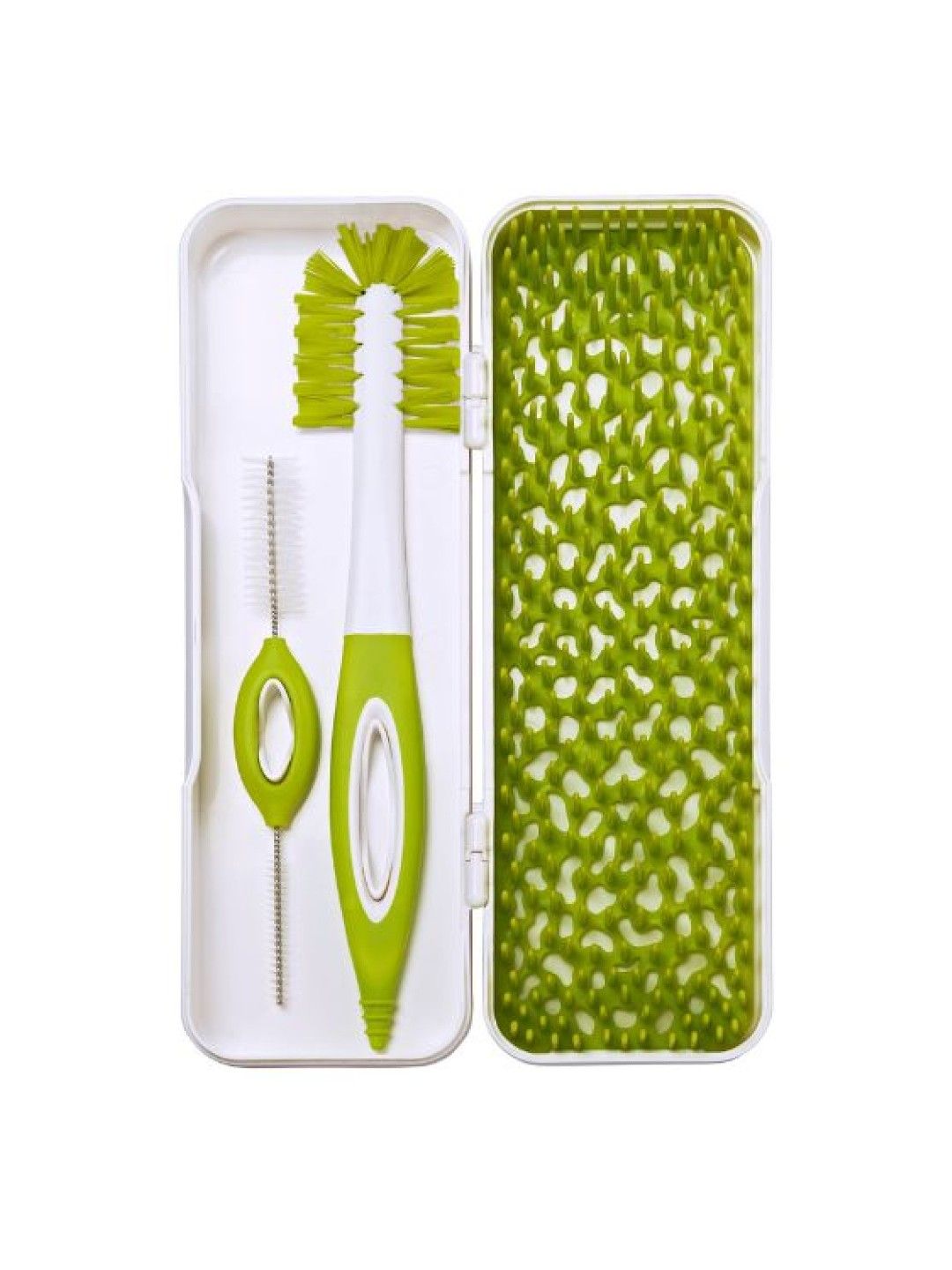 BOON TRIP Travel Drying Rack & Bottle Brushes, BPA-Free (White & Green- Image 3)