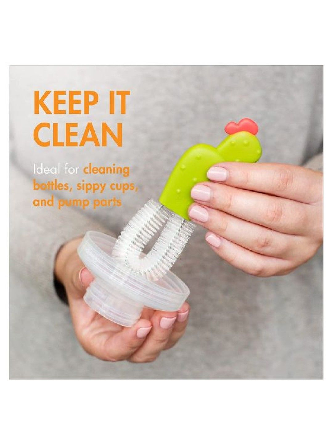 BOON CACTI Bottle Cleaning System - Replacement Brushes (4 pcs) BPA-Free (Green- Image 4)