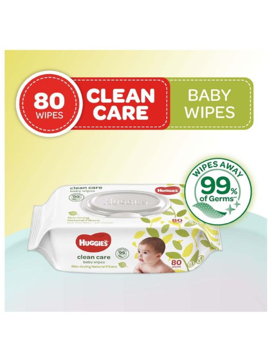 Huggies Clean Care Wipes 80s (No Color- Image 3)