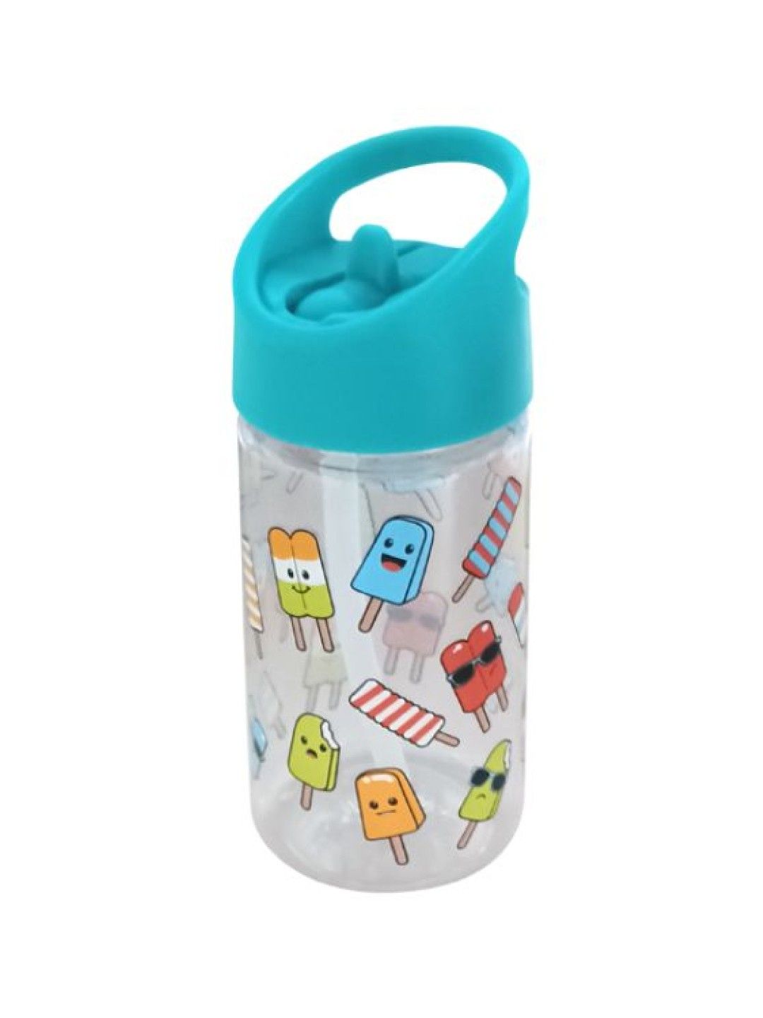 Giggli Kids Water Bottle Tritan BPA-Free with Leak Proof Straw Lid (12oz) (Teal Popsicles- Image 3)