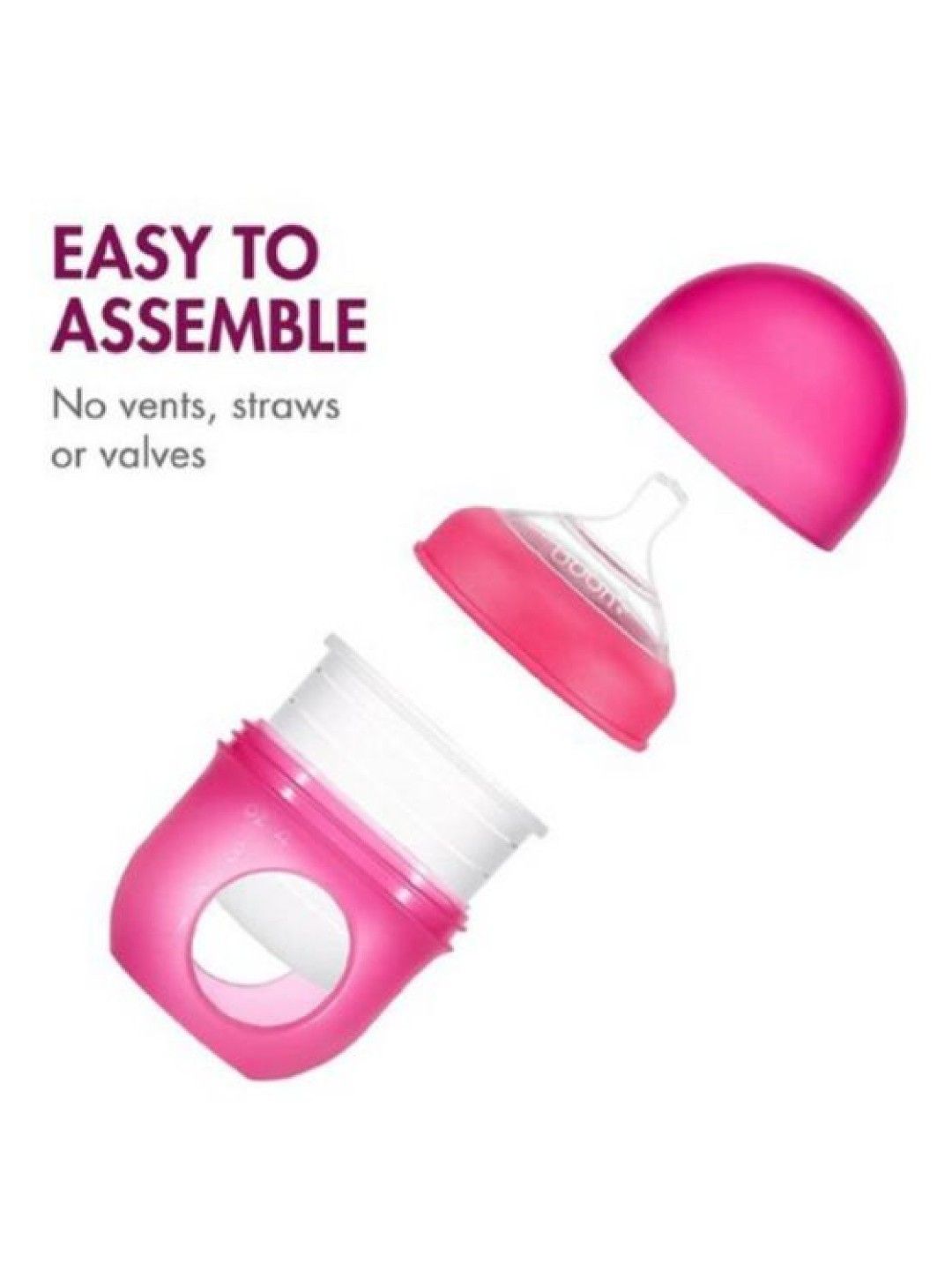 BOON NURSH Silicone Pouch Bottle 4oz Twin Pack (Pink) (No Color- Image 2)