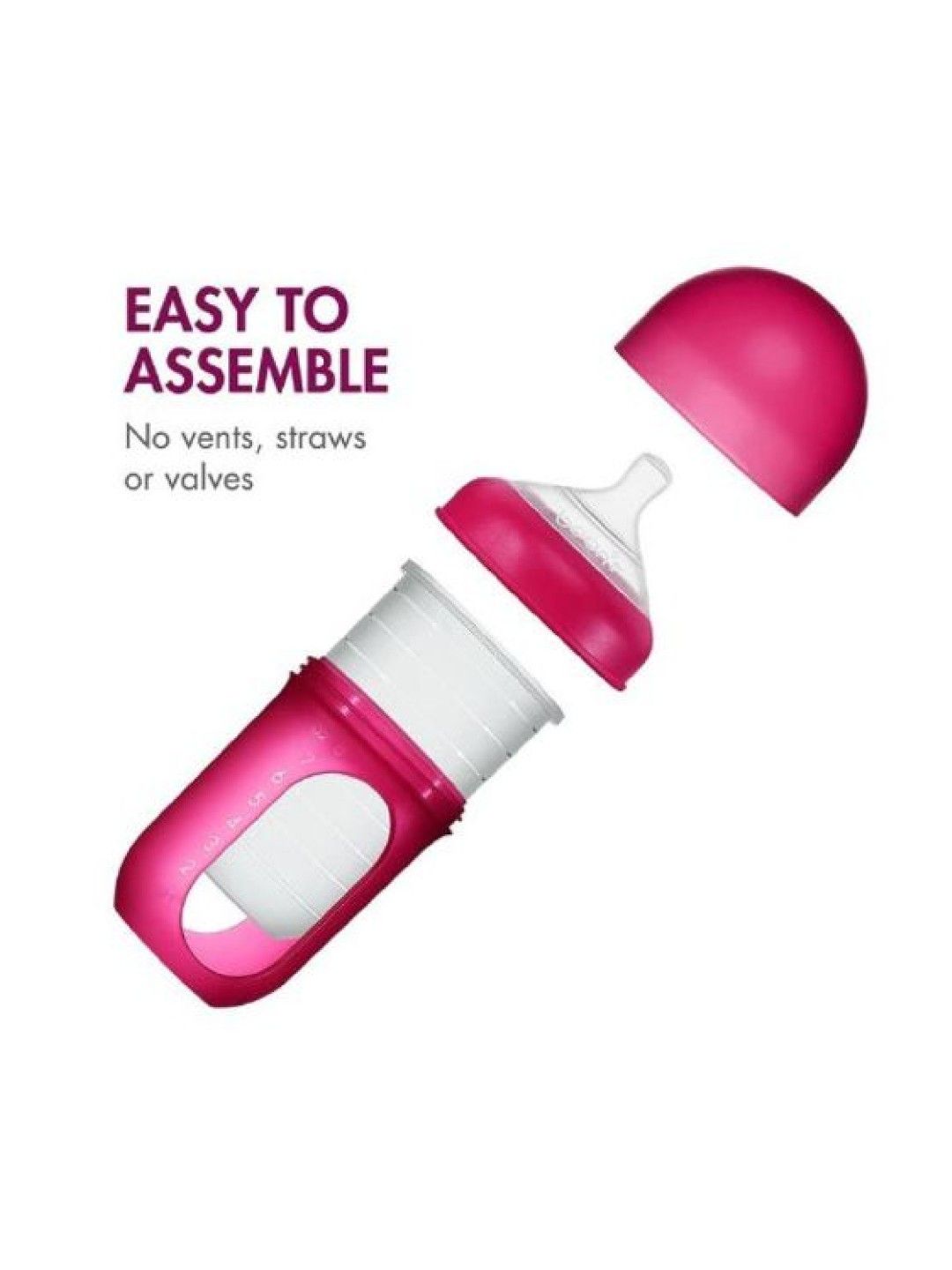 BOON NURSH Silicone Pouch Bottle 8oz 4-Pack (Coral) (No Color- Image 2)