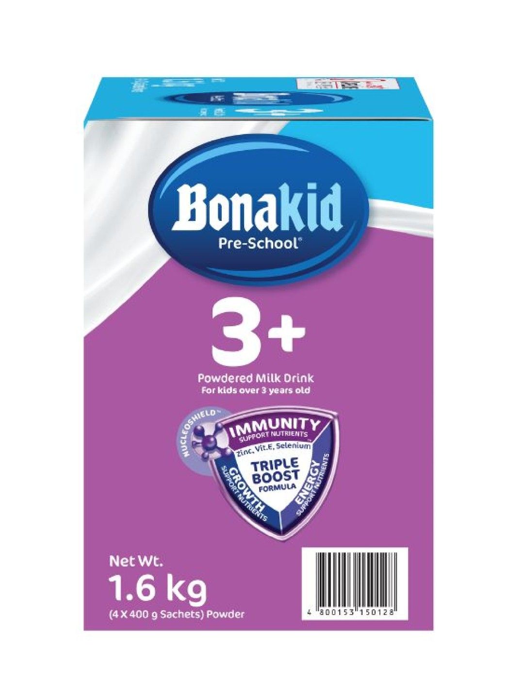 Bonakid Preschool Stage 4 Powdered Milk Drink (1.6kg) Bundle of 3 (No Color- Image 3)