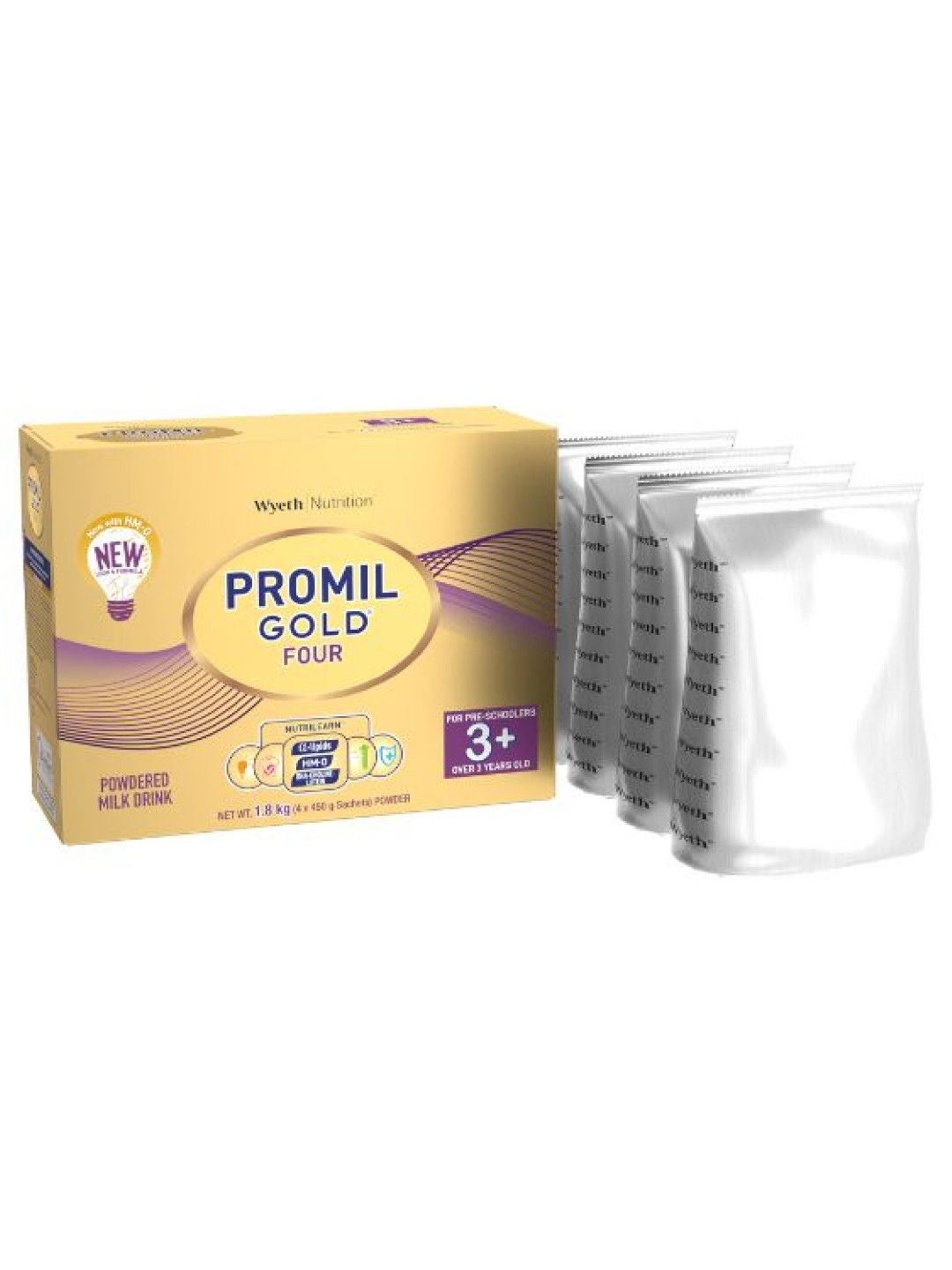 Promil Gold Four Powdered Milk Drink for Pre-schoolers (1.8kg) Bundle of 3 (No Color- Image 3)