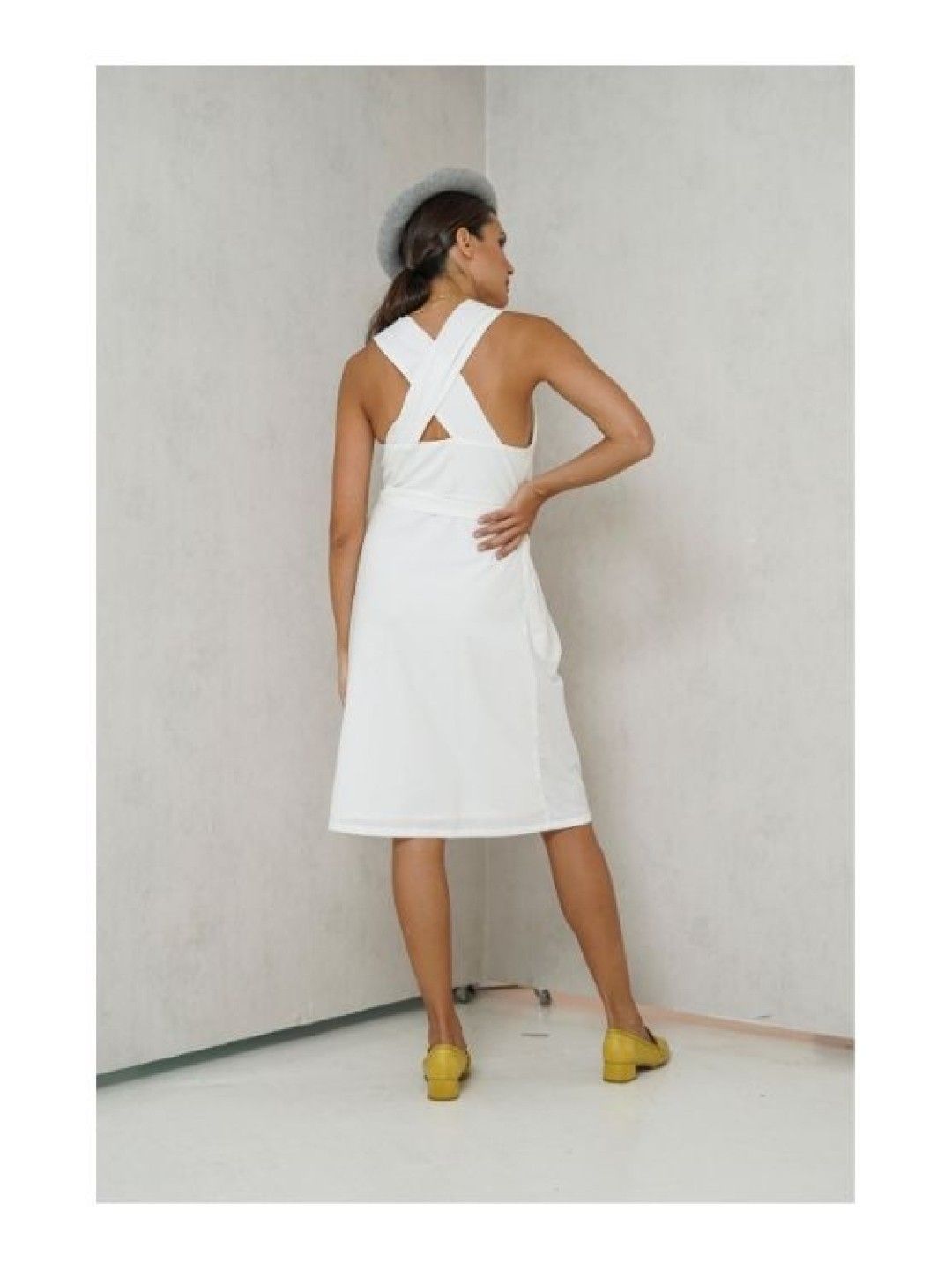 Elin Avery Overlap Nursing Dress (Eggshell- Image 3)