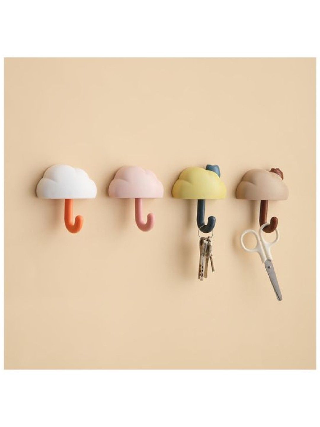 Scenti Cloud Hook for Clothes (Set of 3) (White Cloud with Orange Hook- Image 2)