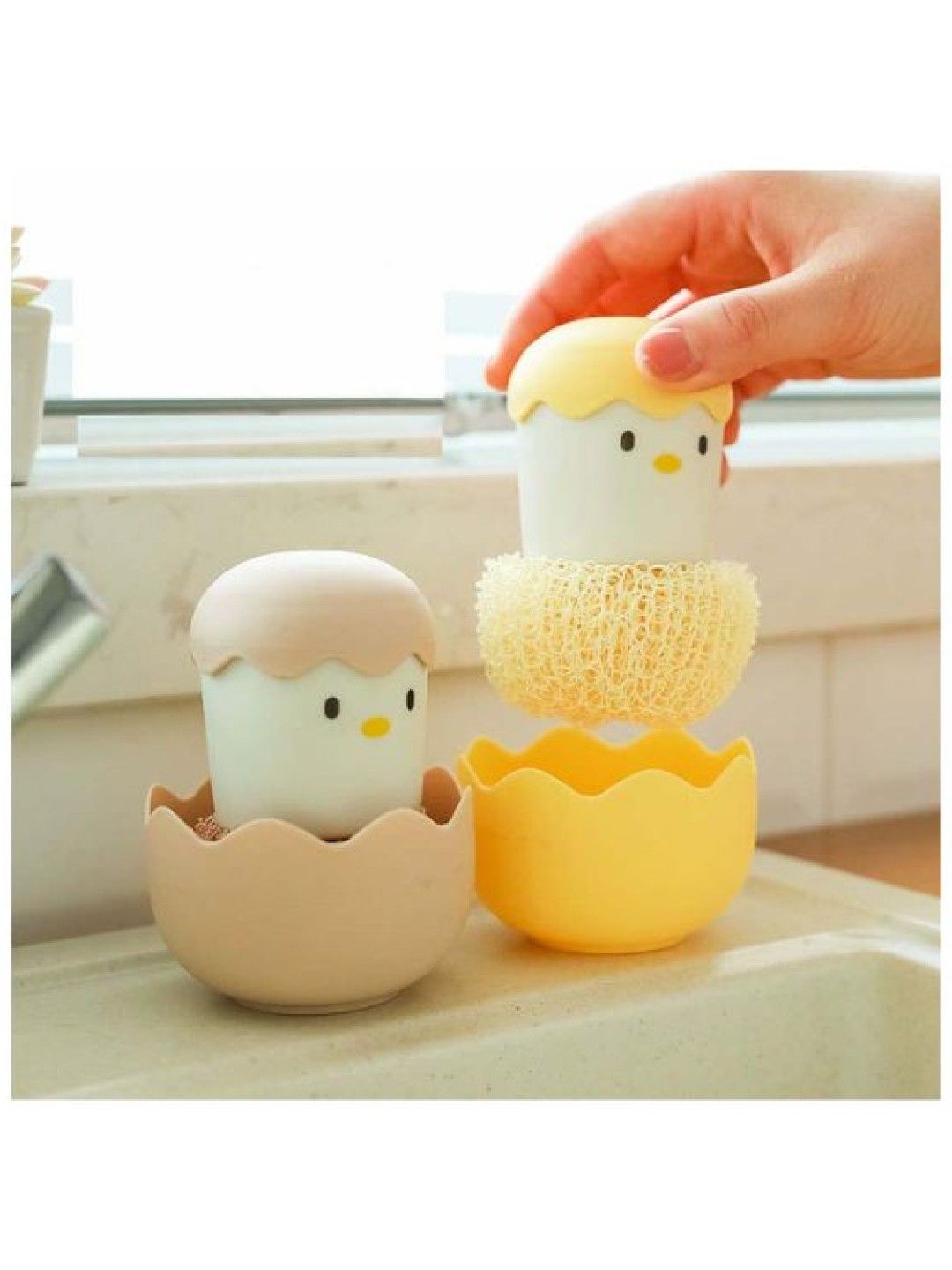 Scenti Chick in Egg - Pot and Pan Scrubber (Blush Pink- Image 2)