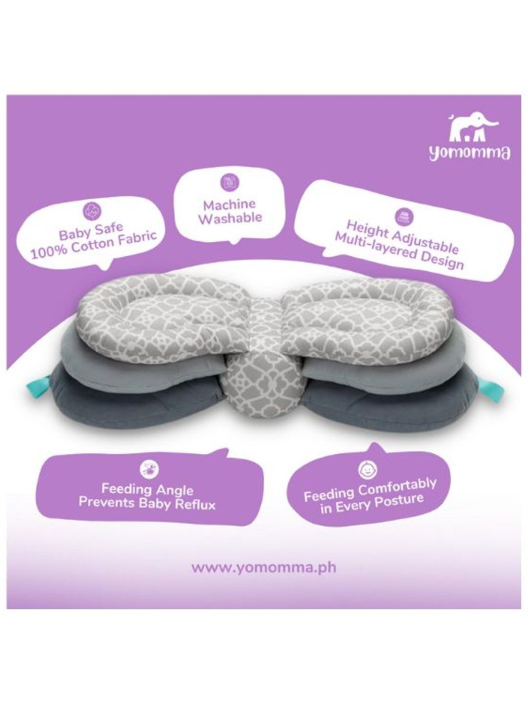 Yomomma Butterfly Nursing Pillow (No Color- Image 3)