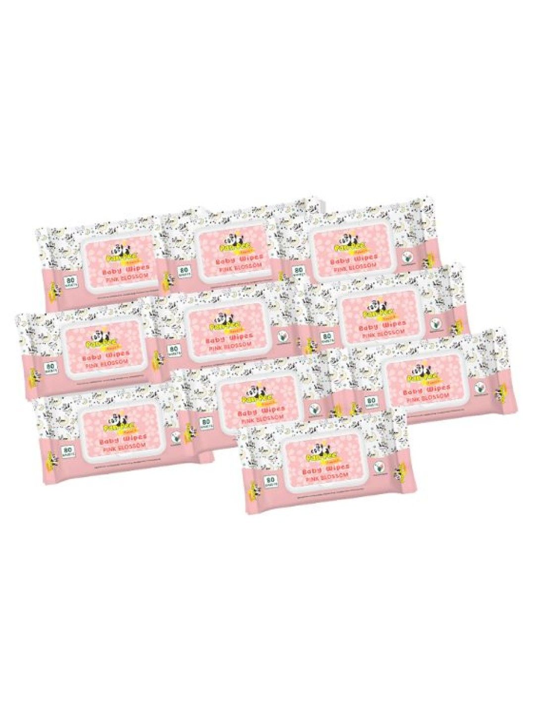 PanPee Savers Pink Blossom Scent Baby Wipes 80's Pack of 10