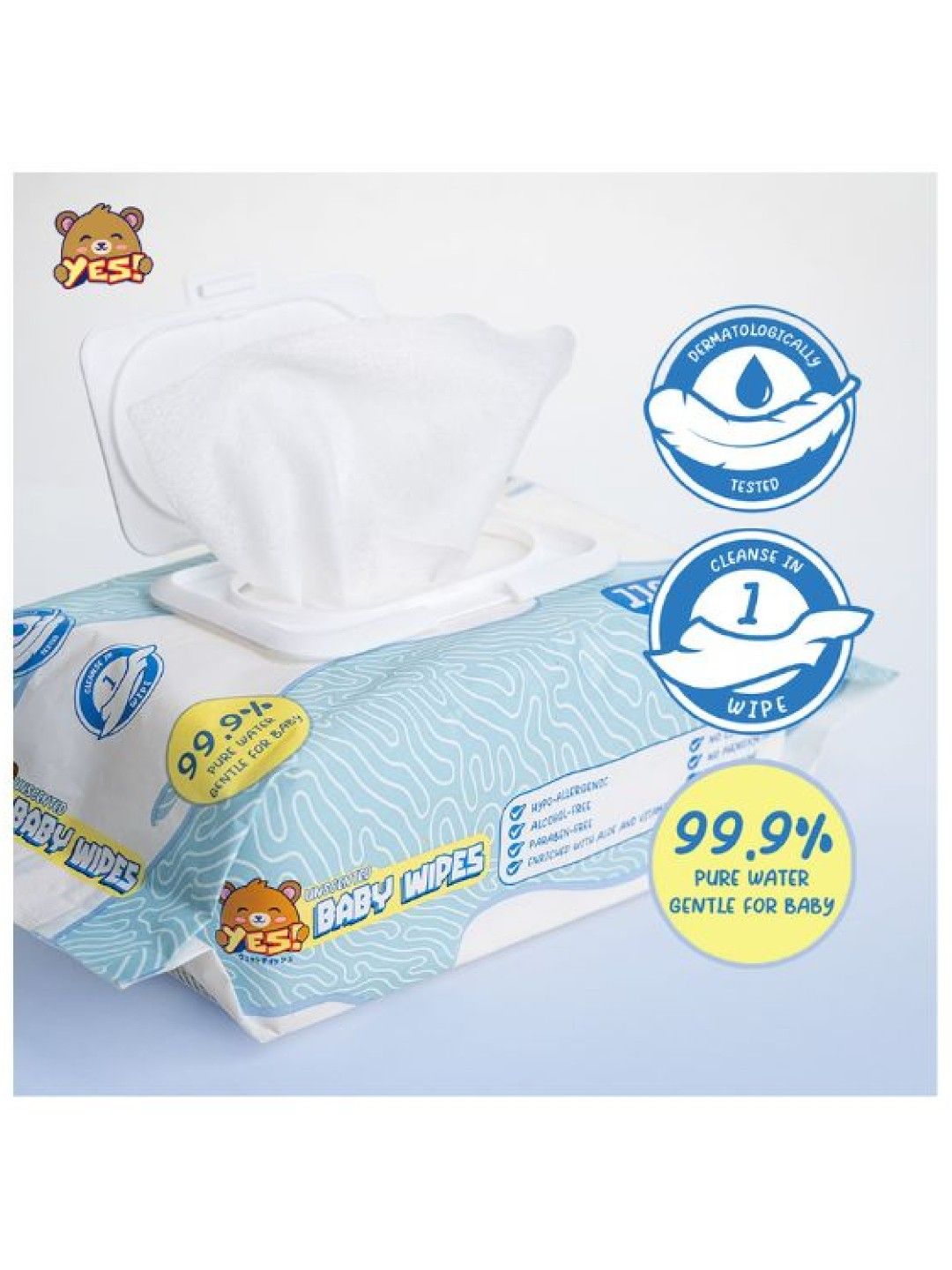 YES! Baby Wipes UNSCENTED (110s) (No Color- Image 2)