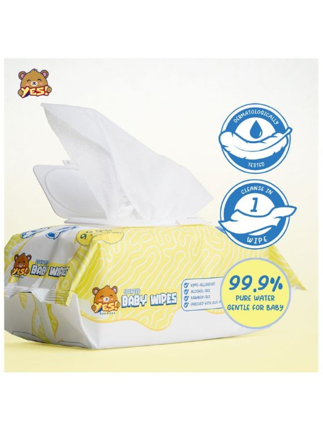 YES! Baby Wipes SCENTED (110s) (No Color- Image 2)