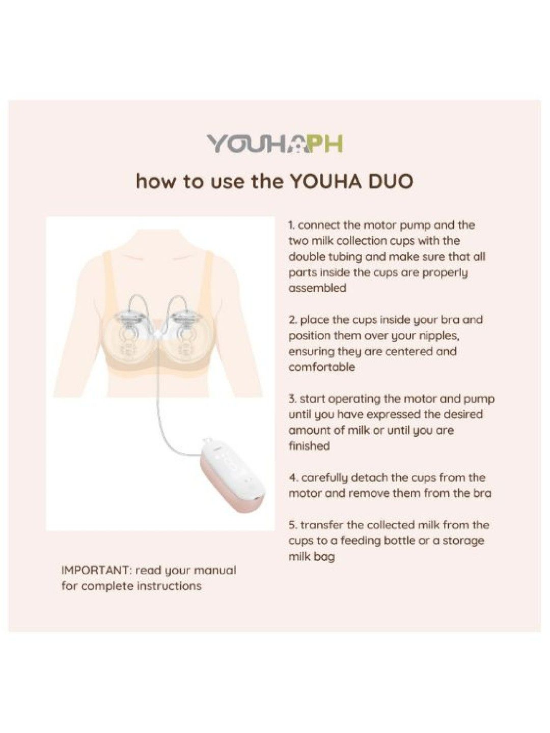 Youha Youha DUO Handsfree Electric Breast Pump with Double Milk Collectors (No Color- Image 3)