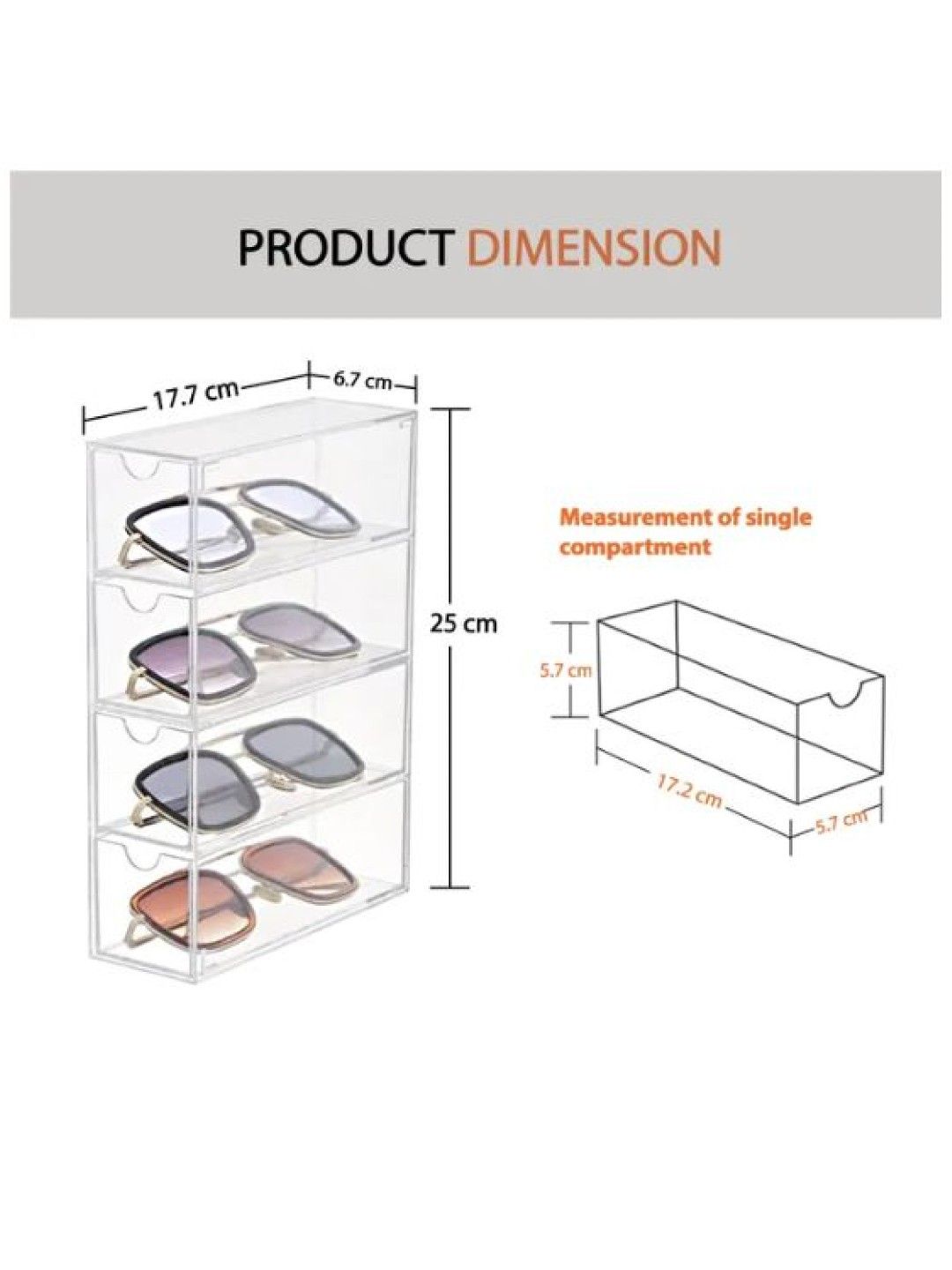 Ayousin Sunglasses Organizer (Clear- Image 3)