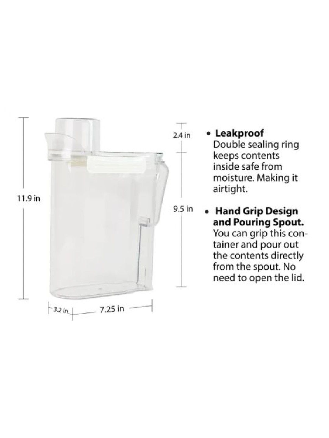 Ayousin Multipurpose Container With Measuring Cup (Clear- Image 3)