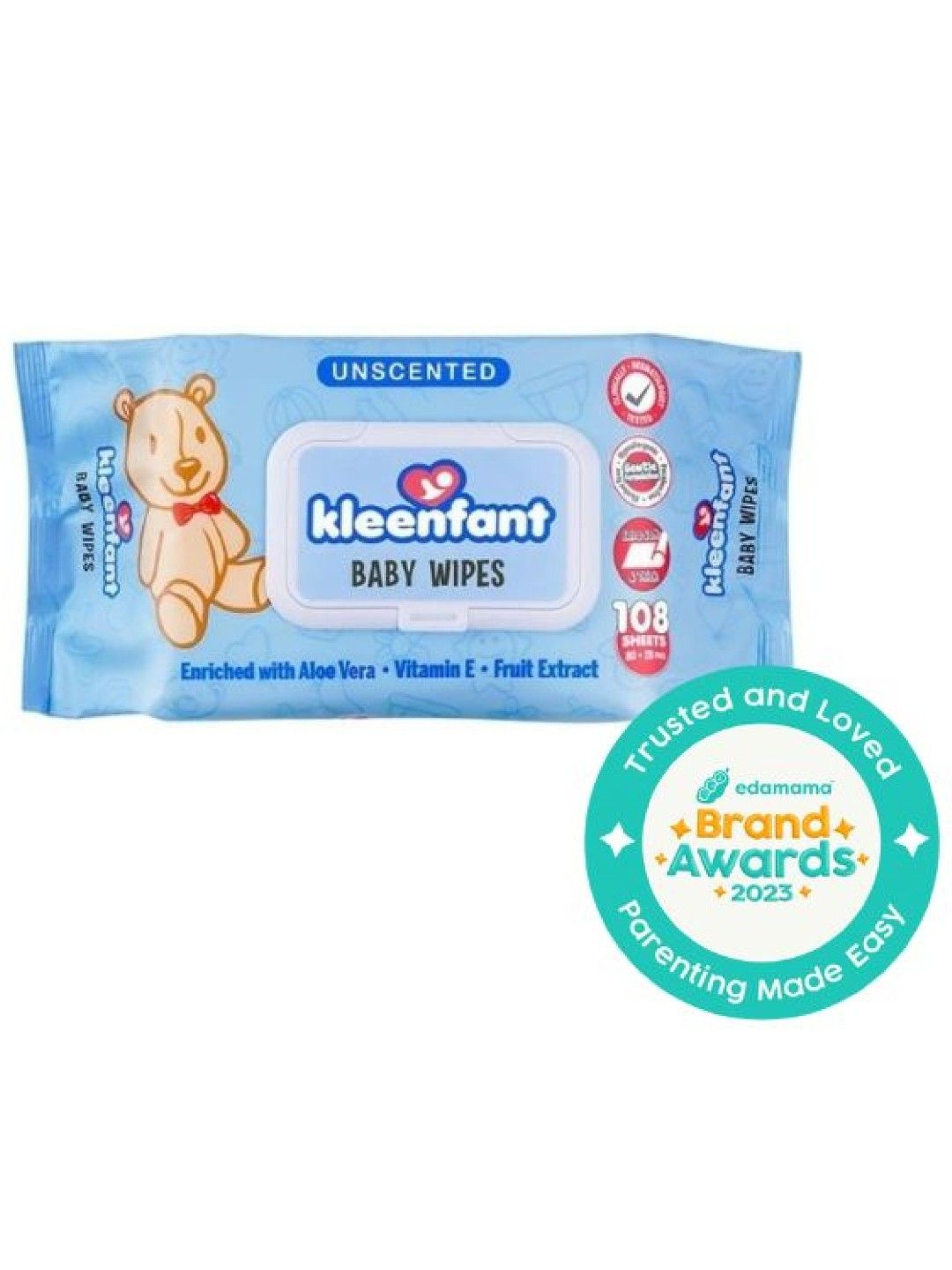 Kleenfant Unscented Baby Wipes (108s) (No Color- Image 2)