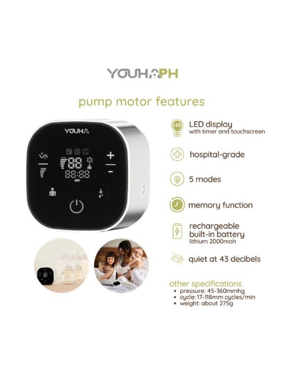 Youha The One Hospital-Grade Electric Breast Pump (No Color- Image 4)