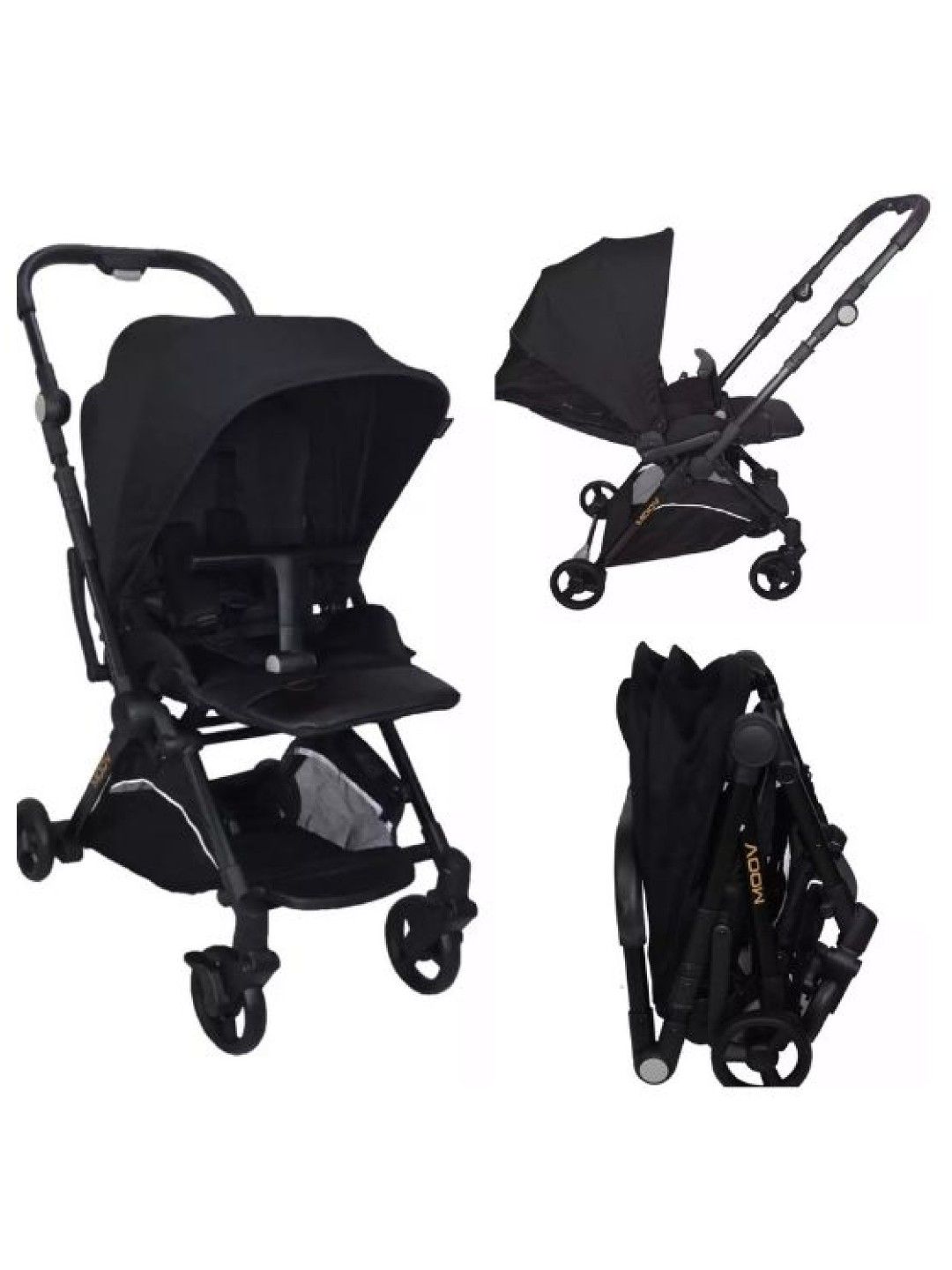 Akeeva Luxury Reversible Handle Travel Stroller (Moov) (Black- Image 4)