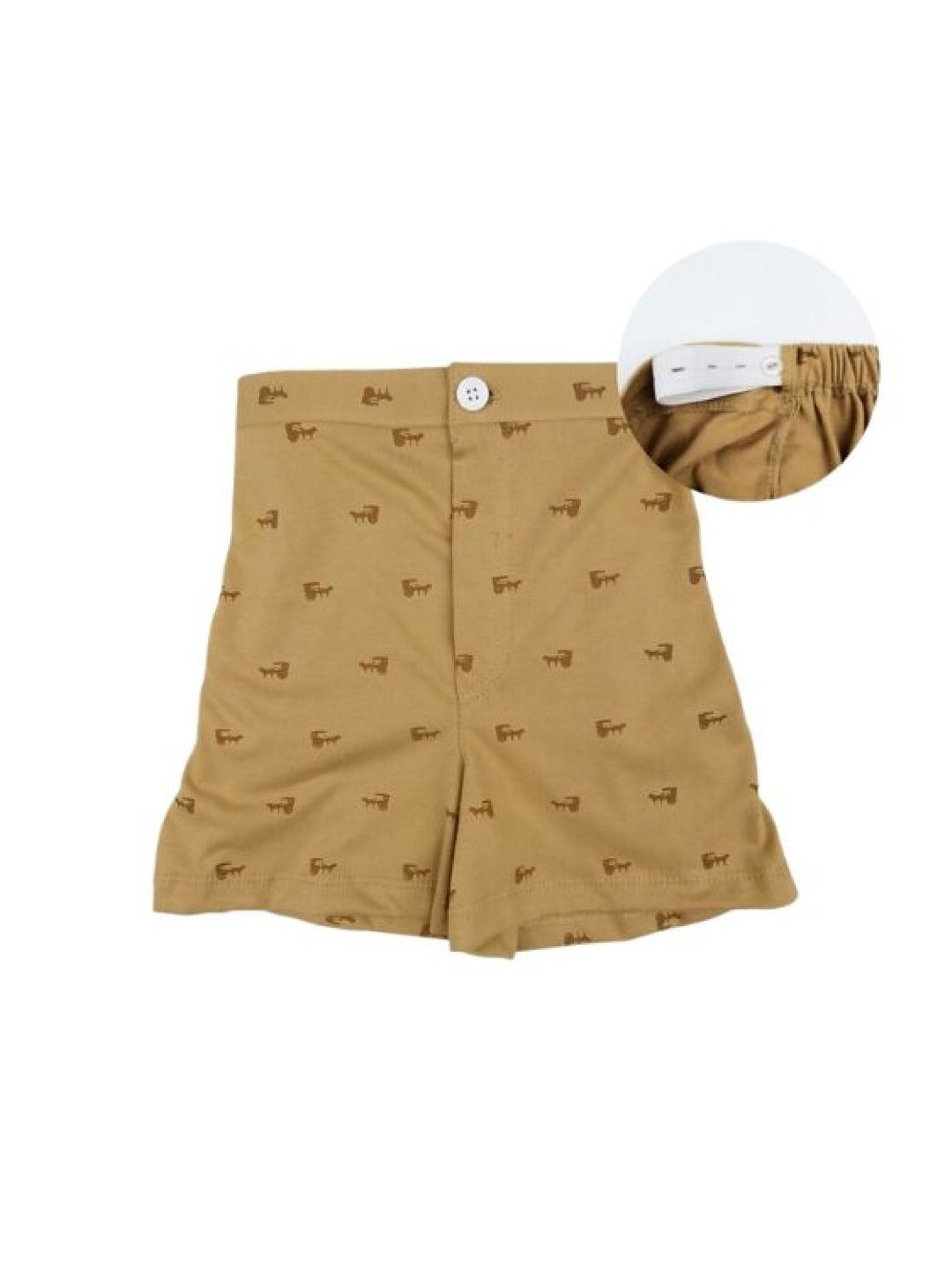 Looms Toddler Boys Collared Shirt and Printed Shorts Set - Kalesa Collection (Oak- Image 3)