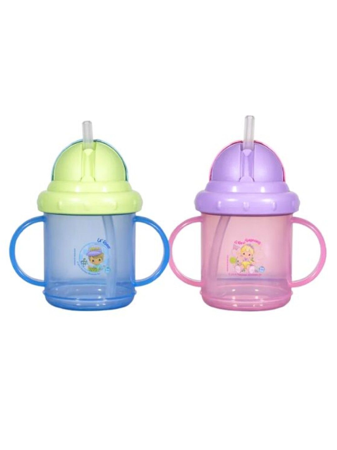 Precious Moments Two-Handle Sport Straw Cup with Flip Top (6oz) (Blue- Image 2)