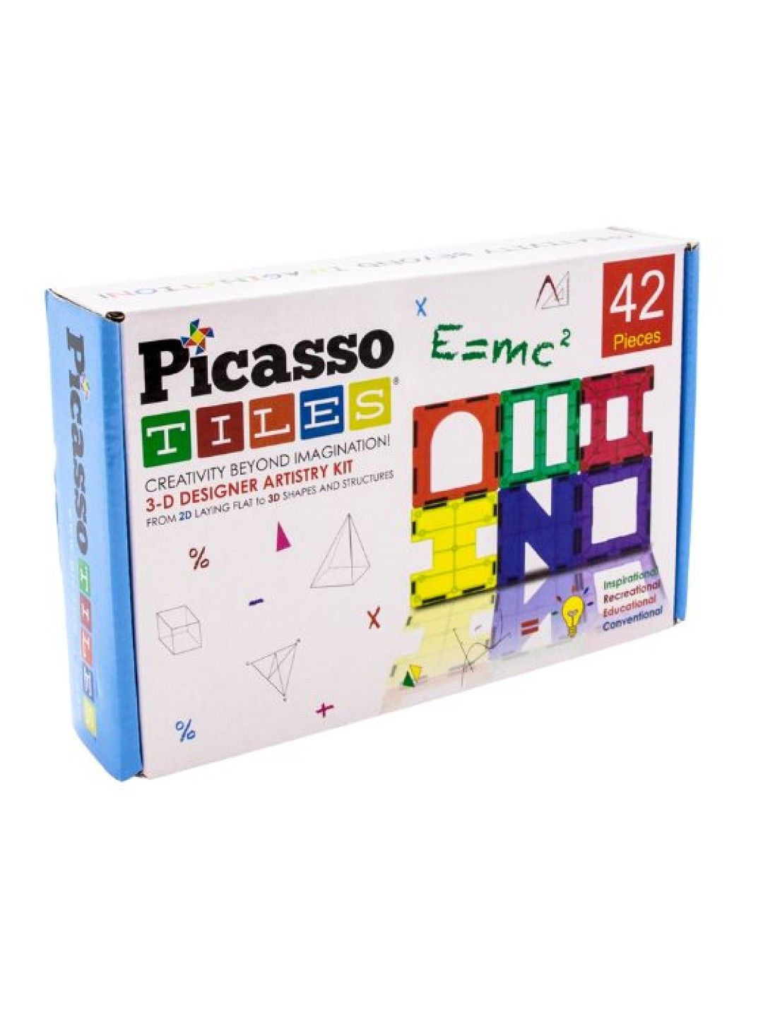 Picasso Tiles Magnetic Tiles (42pcs) (No Color- Image 3)