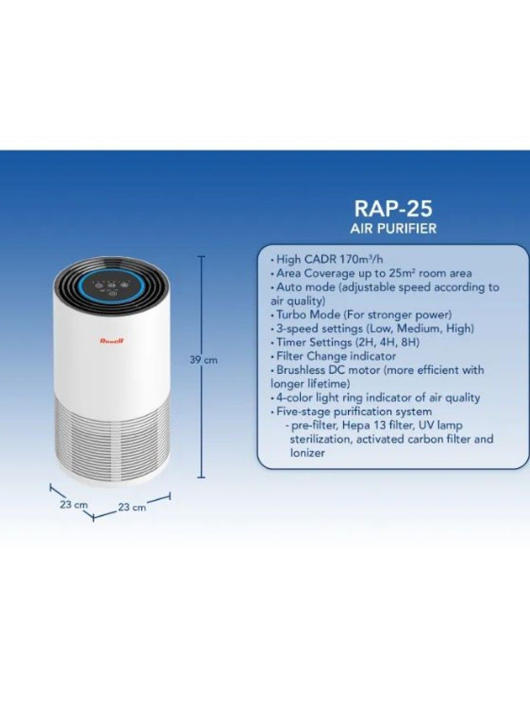 Dowell Air Purifier RAP-25 with Freebie (No Color- Image 4)