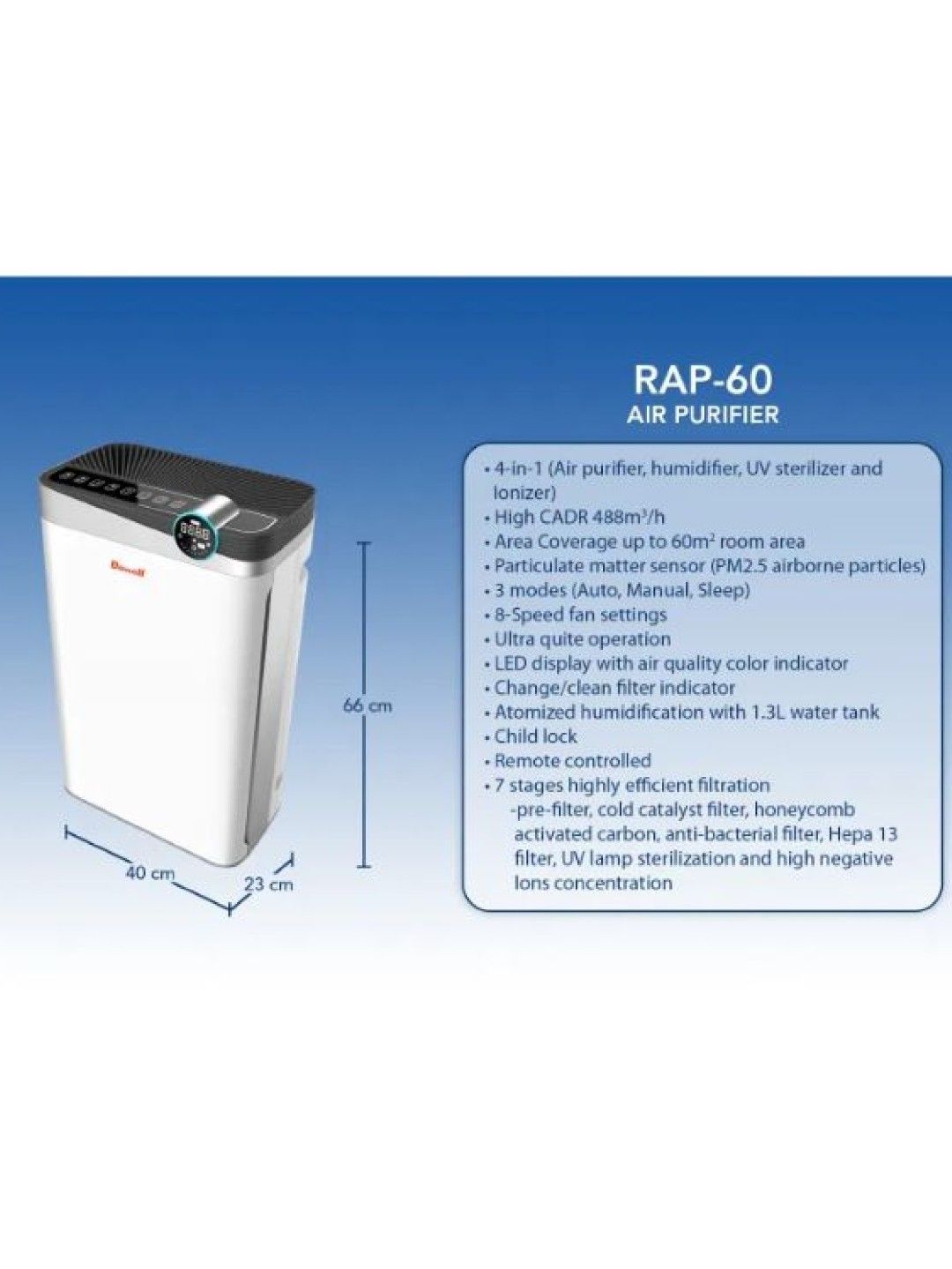 Dowell Air Purifier RAP-60 with Freebie (No Color- Image 4)