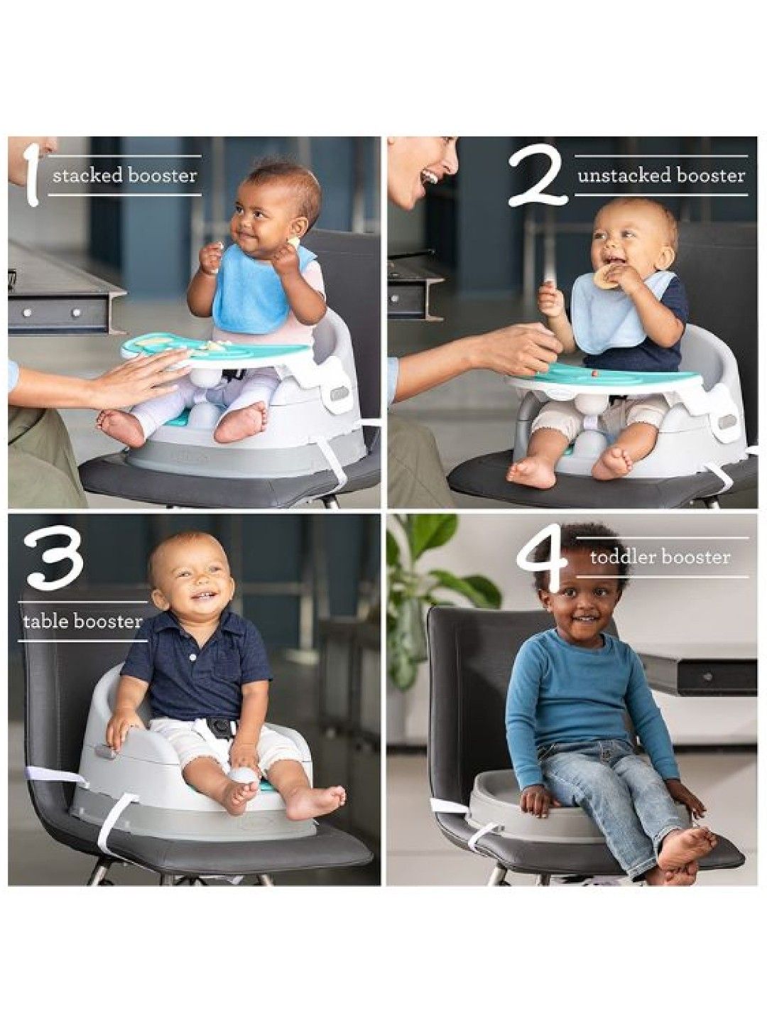 Infantino Grow with me 4-in-1 Two-Can-Dine Deluxe Feeding Booster Seat (No Color- Image 4)