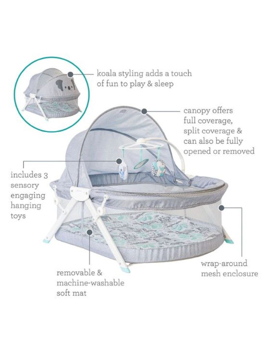 Infantino Sweet Dreams Fold & Go Bassinet (No Color- Image 3)