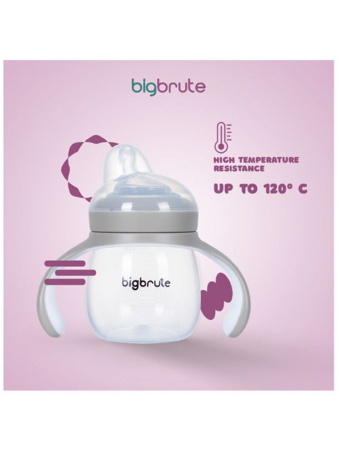 Big Brute Training Bottle (180ml) (Grey- Image 3)