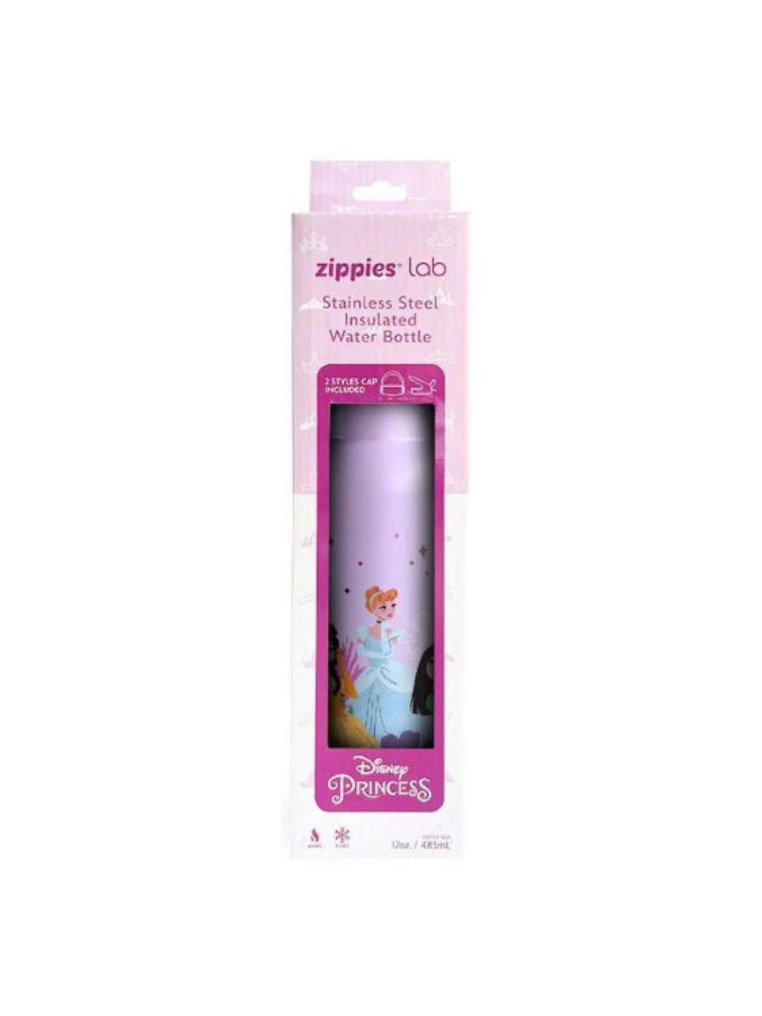 Zippies Lab Disney Stainless Steel Insulated Water Bottle (483ml) (Disney Princess Tween- Image 3)