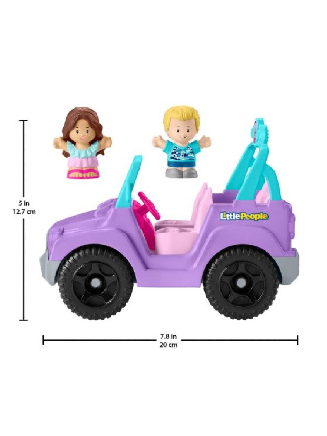 Fisher Price Little People Barbie Beach Cruiser Toy Car With Music & 2 Figures For Toddlers (Multicolor- Image 2)