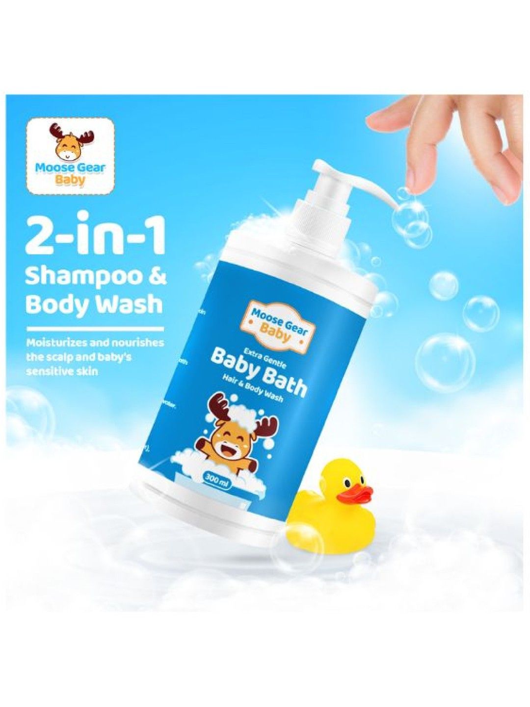 Moose Gear Baby Extra Gentle Baby Bath Gel Soap Shampoo for Newborn Infant (300ml) (No Color- Image 3)