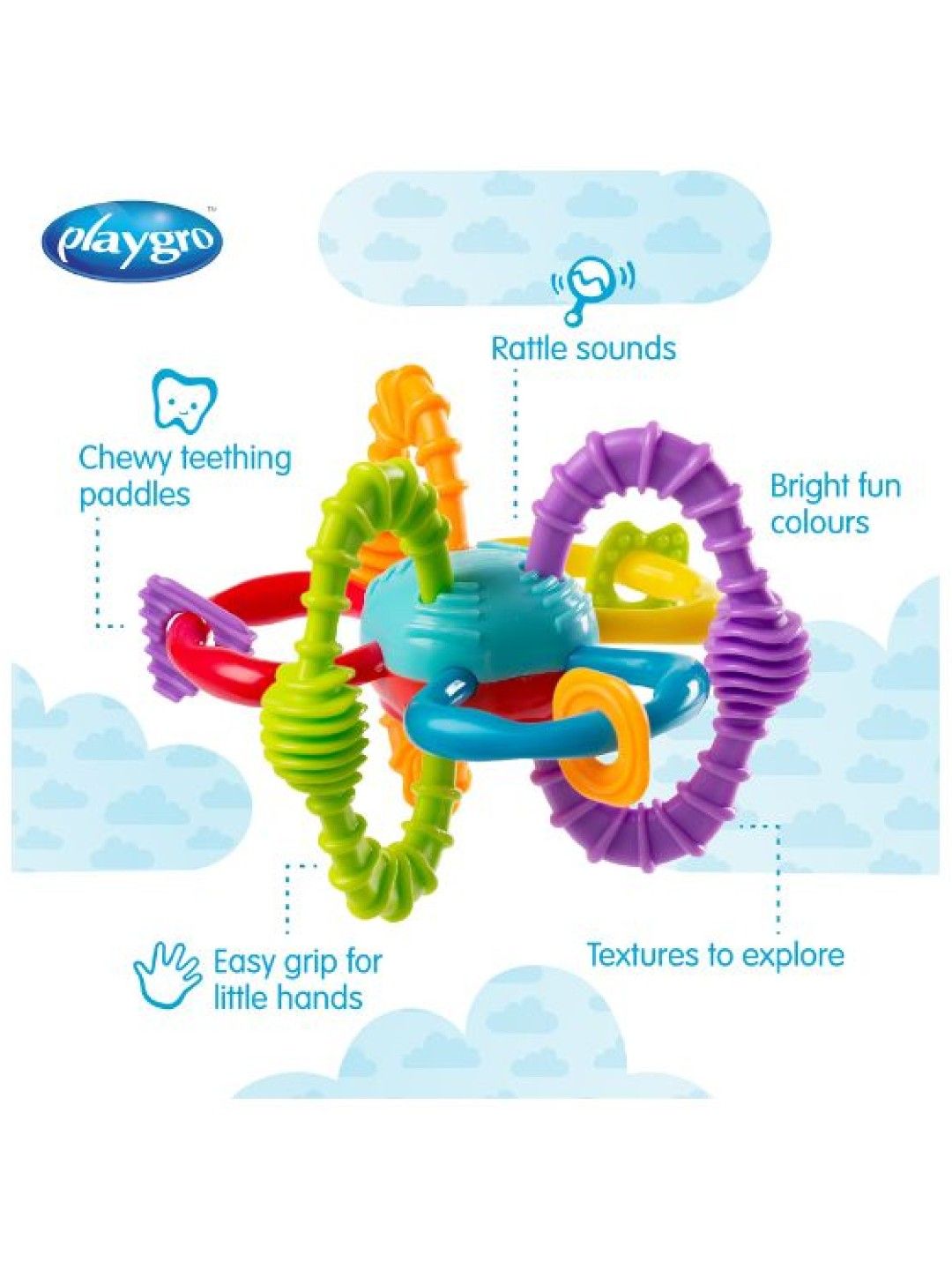 Playgro Junyju Bend & Twist Teething Rattle (No Color- Image 3)